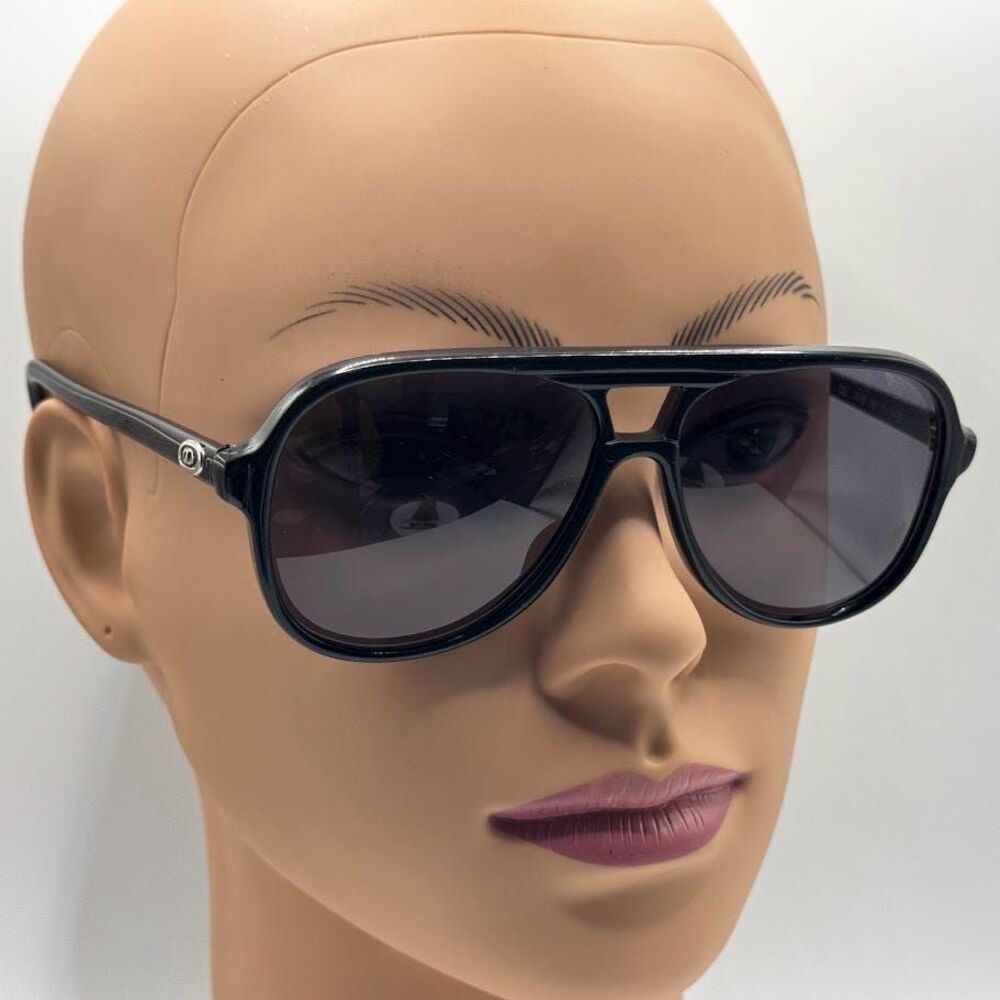 Vintage Oversize Eyeglasses | Double Bar Plastic Frame, Grey Lens (1980s) #970